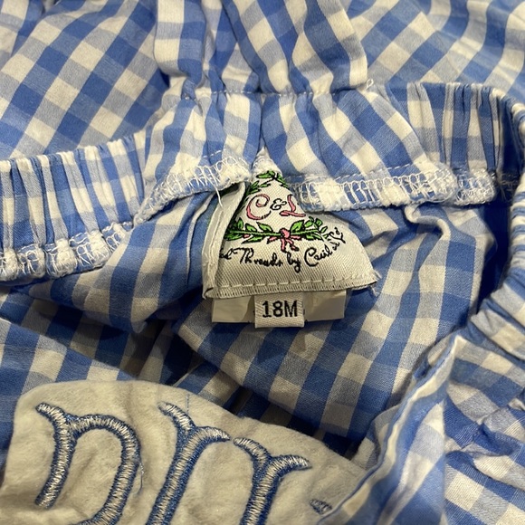 Gingham monogrammed Cecil and Lou boy bubble - Picture 3 of 3